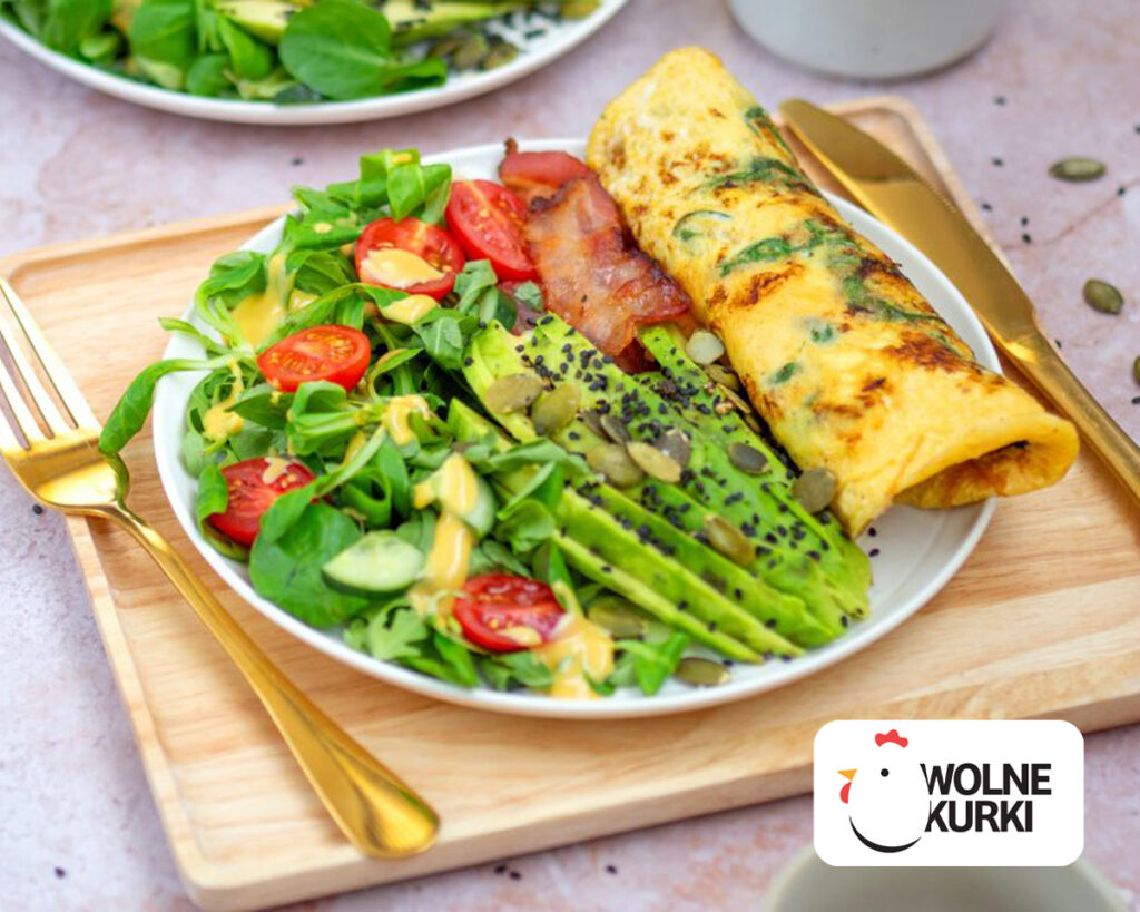 Omlet ze Szpinakiem, Awokado, Bekon