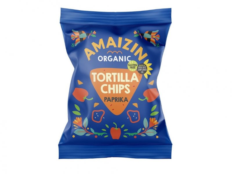 BEZGLUTENOWE Chipsy Tortilla BIO Paprykowe 75 g