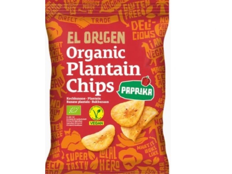 BEZGLUTENOWE Chipsy z Plantana BIO Paprykowe 80 g