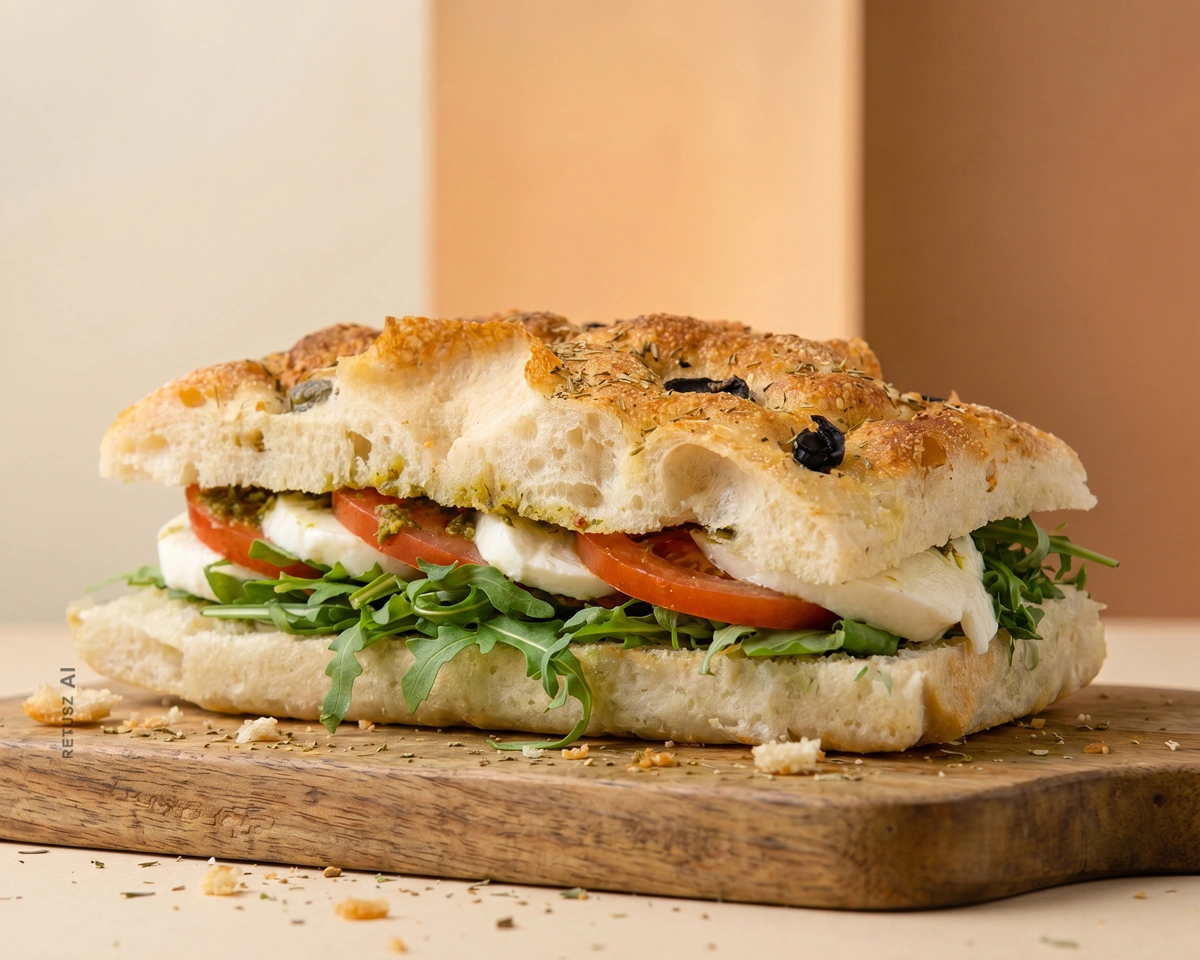 Focaccia z Pieca z Mozzarellą i Pomidorem